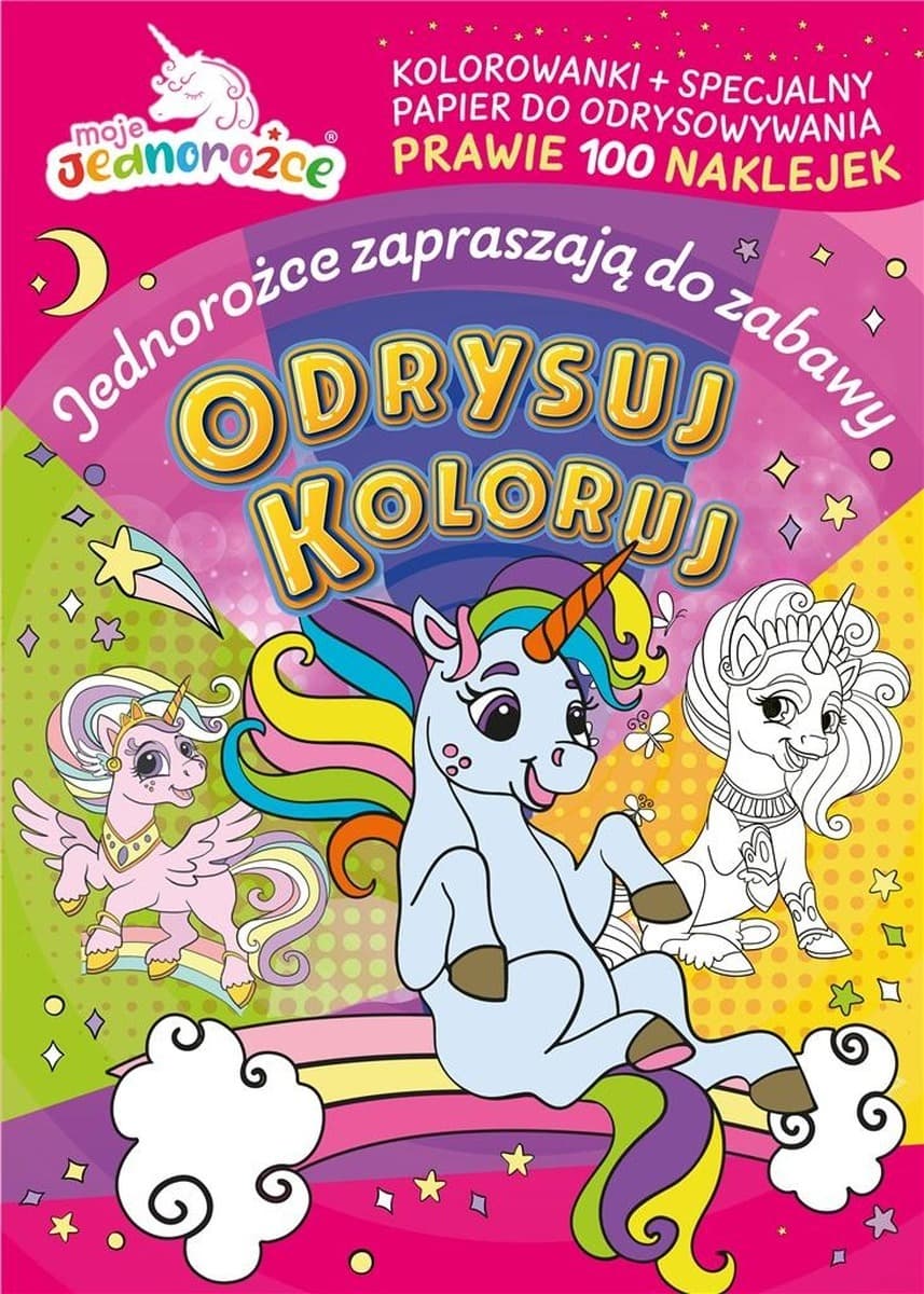 Książka Jednorożce zapraszają do zabawy do odrysowywania