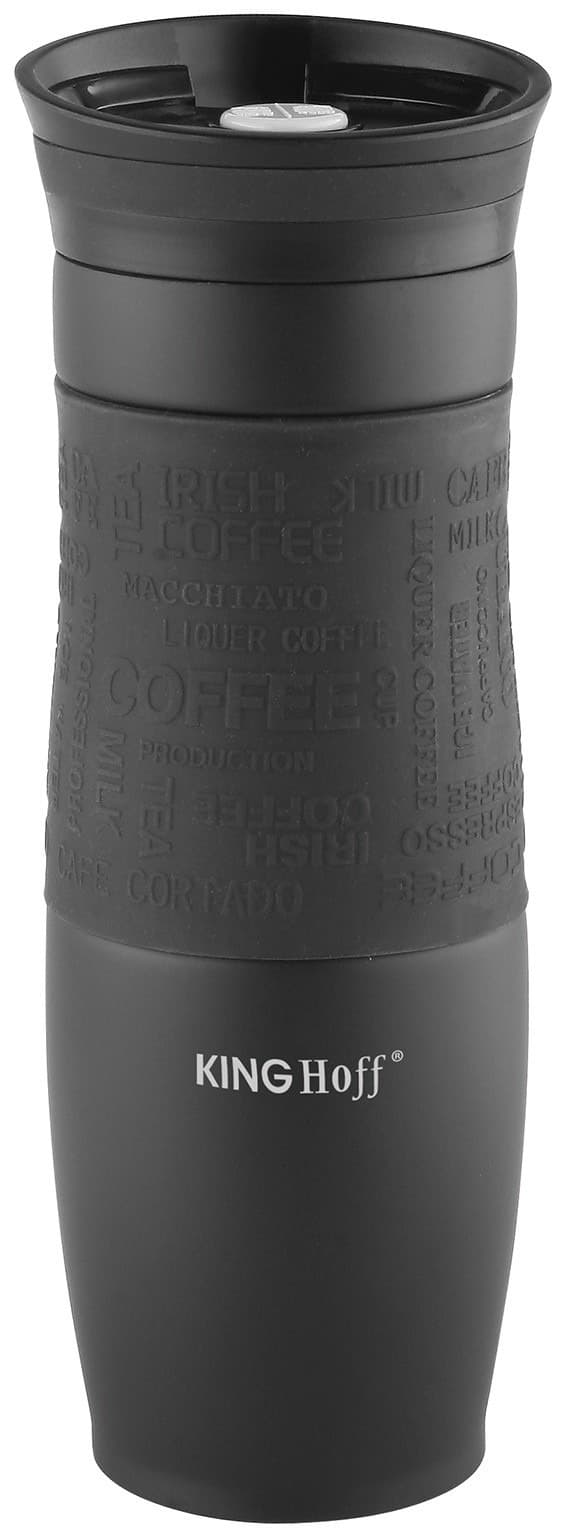 Kubek termiczny Kinghoff czarny stal nierdzewna 500 ml
