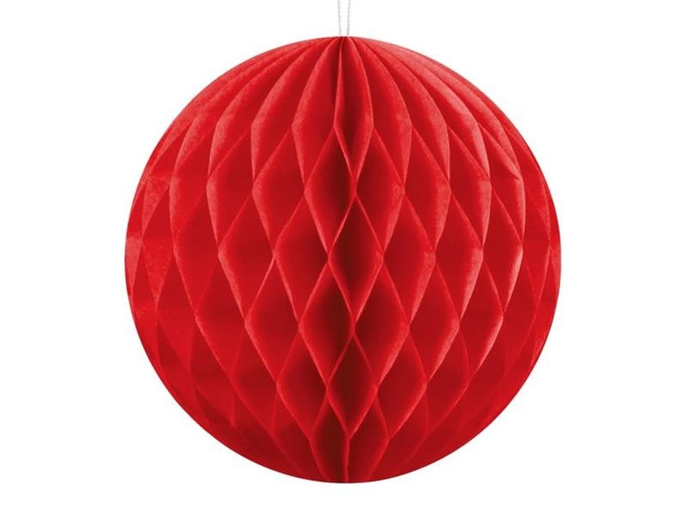 Kula bibułowa dekoracyjna Party Deco czerwona 10 cm