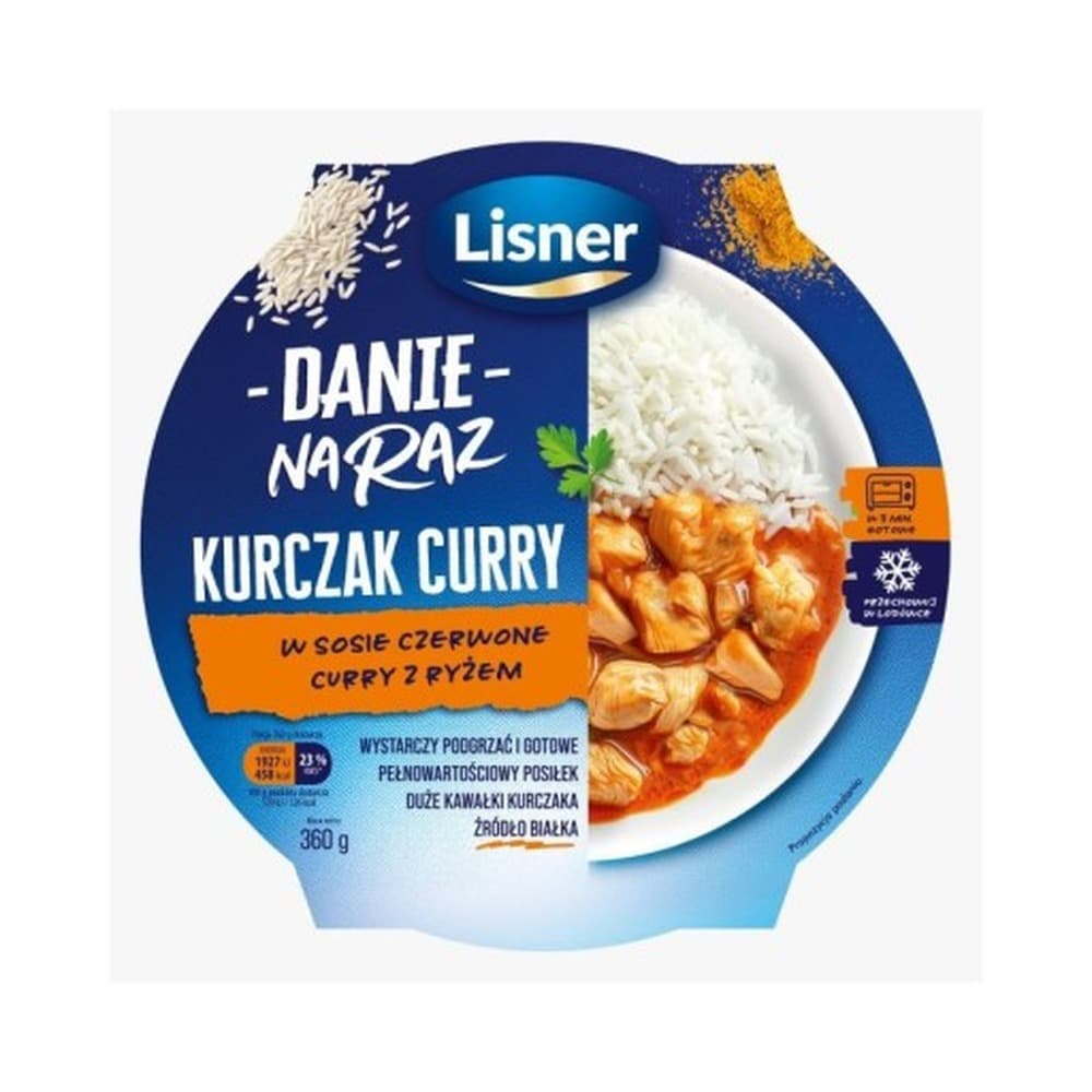 LISNER kurczak w czerwonym curry z ryżem 360g
