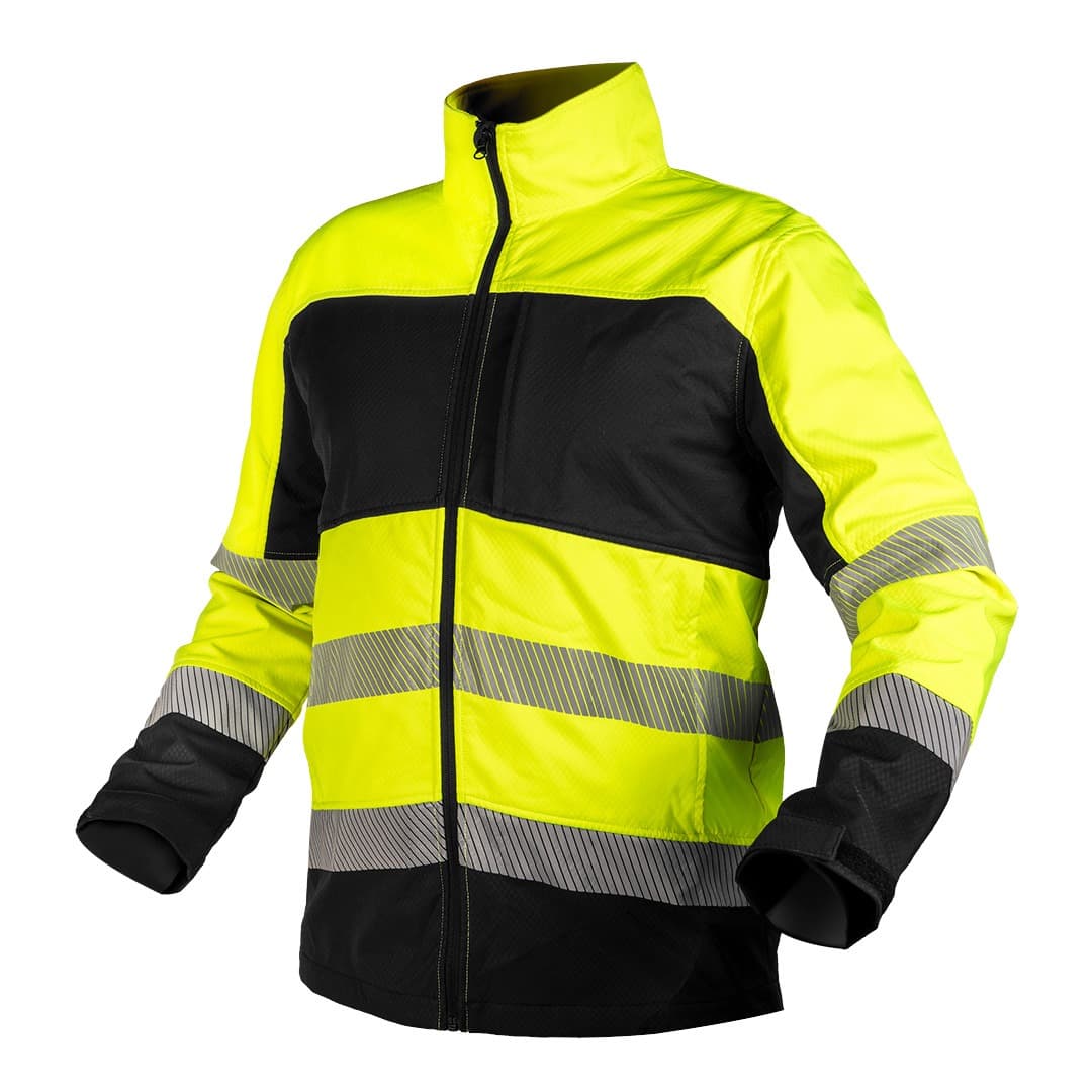 Kurtka robocza ostrzegawcza Softshell żółto-czarna rozmiar L