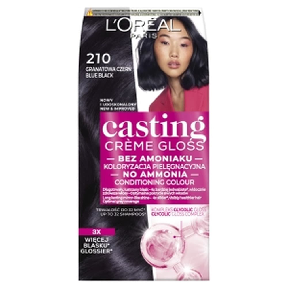 Farba do włosów L'Oreal Casting Creme Gloss 210 Granatowa Czerń