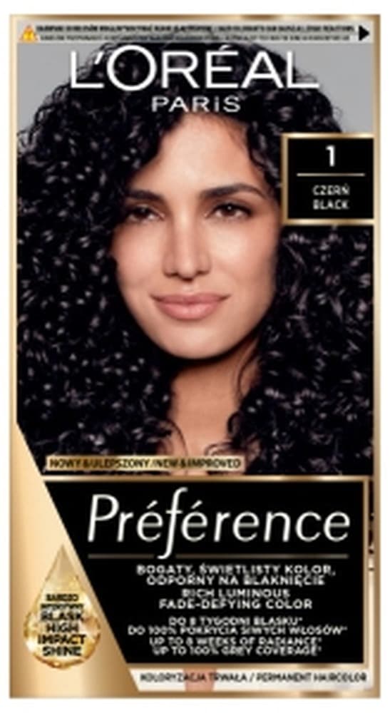 L'Oreal Preference Farba do Włosów 1 Napoli Czerń