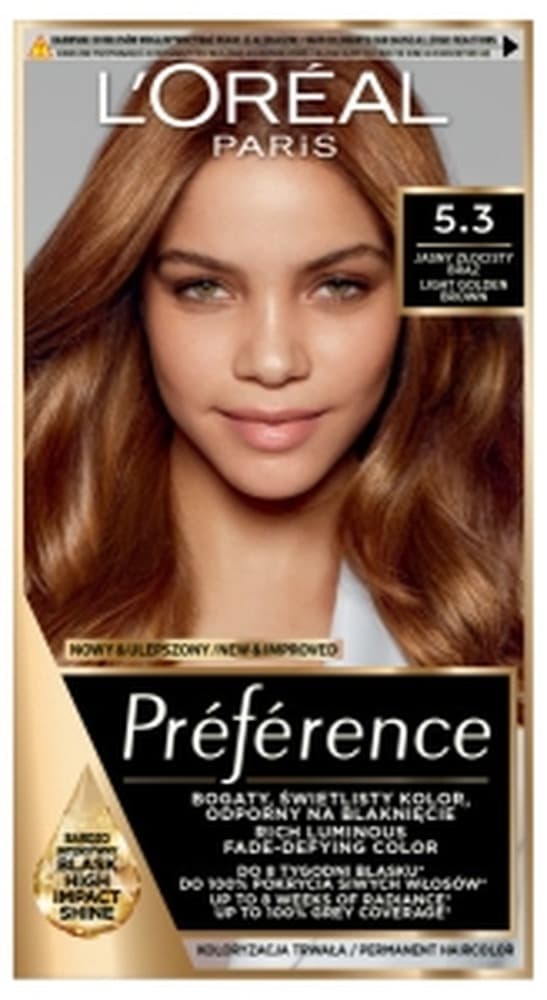 L'Oréal Paris Préférence Farba do Włosów 5.3 Virginia Jasny Złocisty Brąz