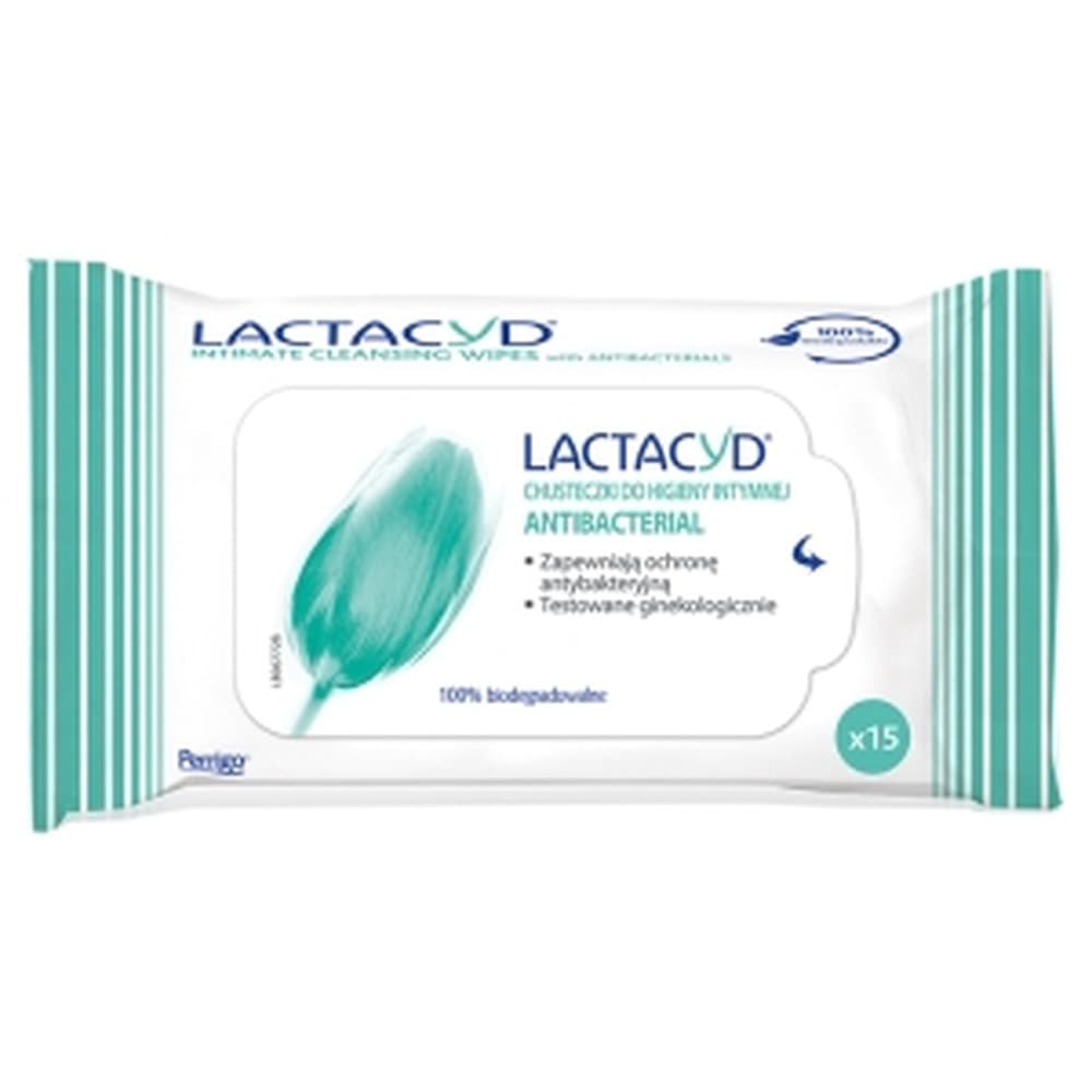 Lactacyd Chusteczki do Higieny Intymnej Antibacterial 15 sztuk