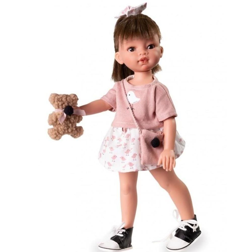 Lalka hiszpańska Emily 33 cm z brązowymi włosami i akcesoriami