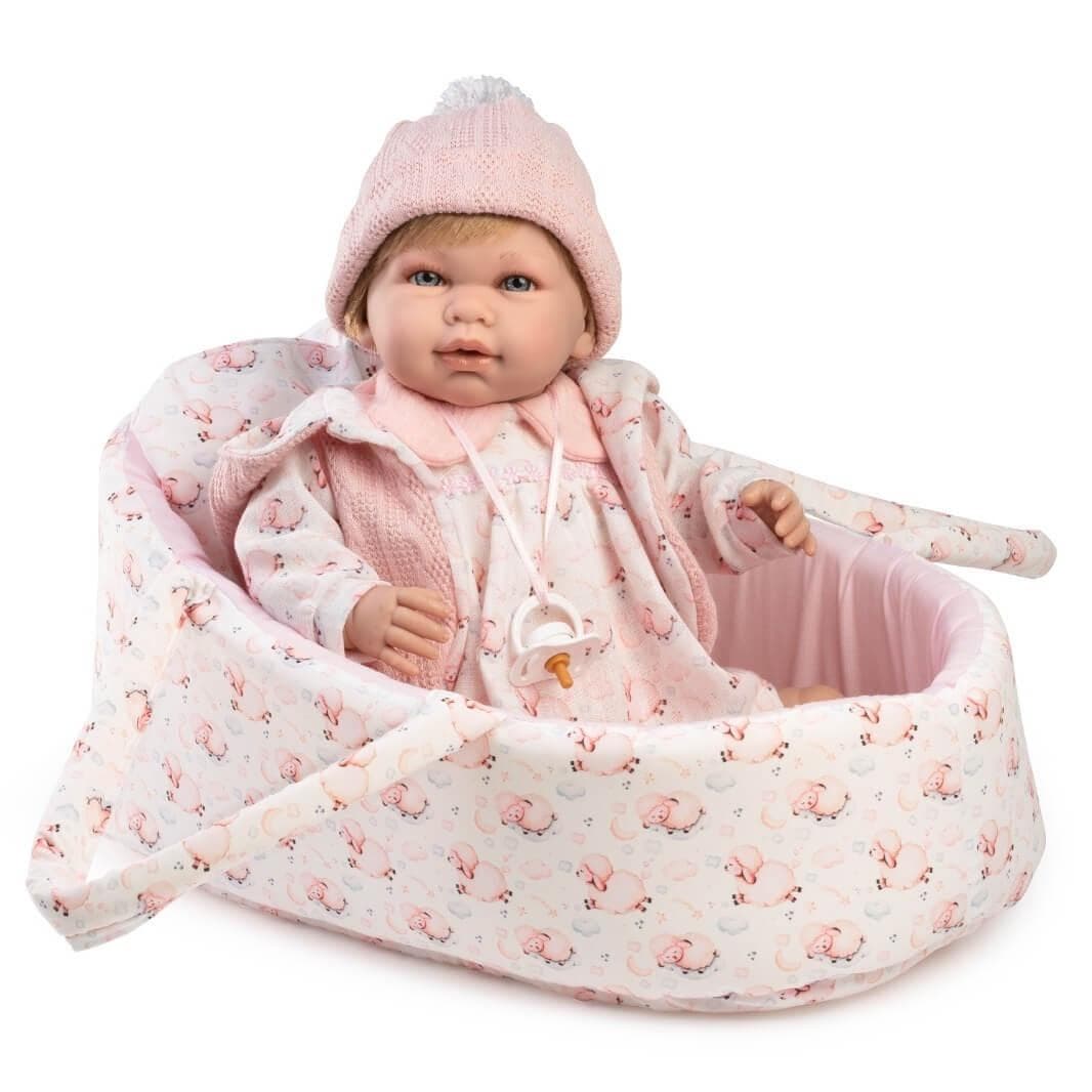 Lalka hiszpańska w nosidełku Daniela 42cm