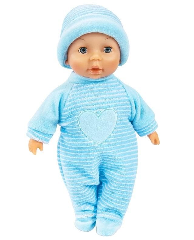 Lalka My First Baby w niebieskim kombinezonie 28 cm