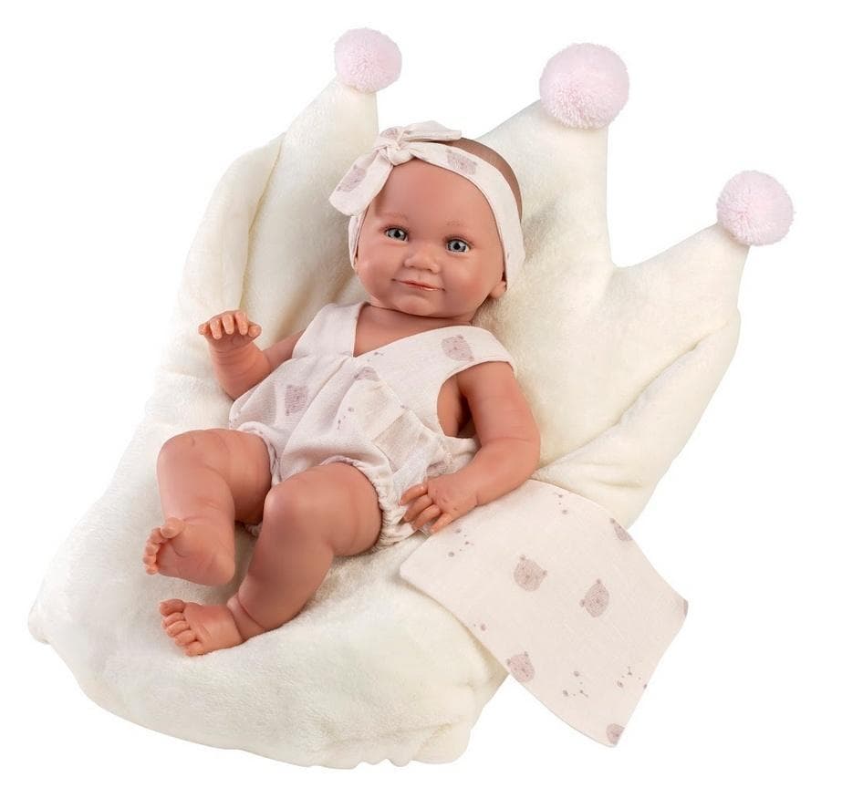 Lalka Llorens Nica 40 cm - Bobas, w białym śpiworku