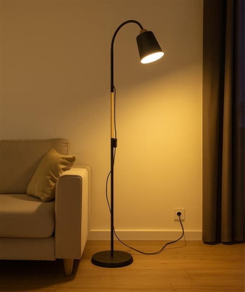 Lampa podłogowa stojąca czarna