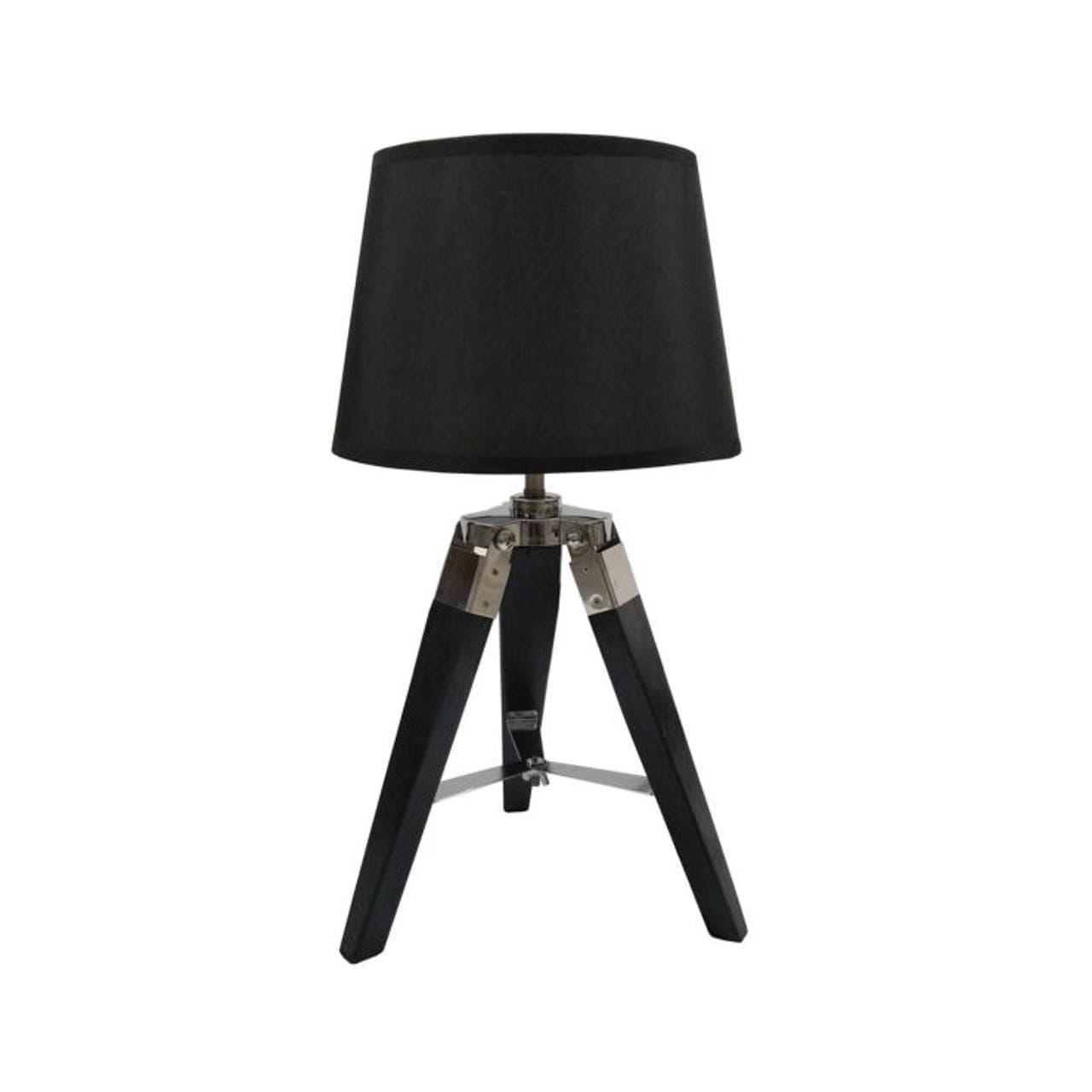 Lampa Stołowa Volteno Pablo z Drewnianą Podstawą i Abażurem
