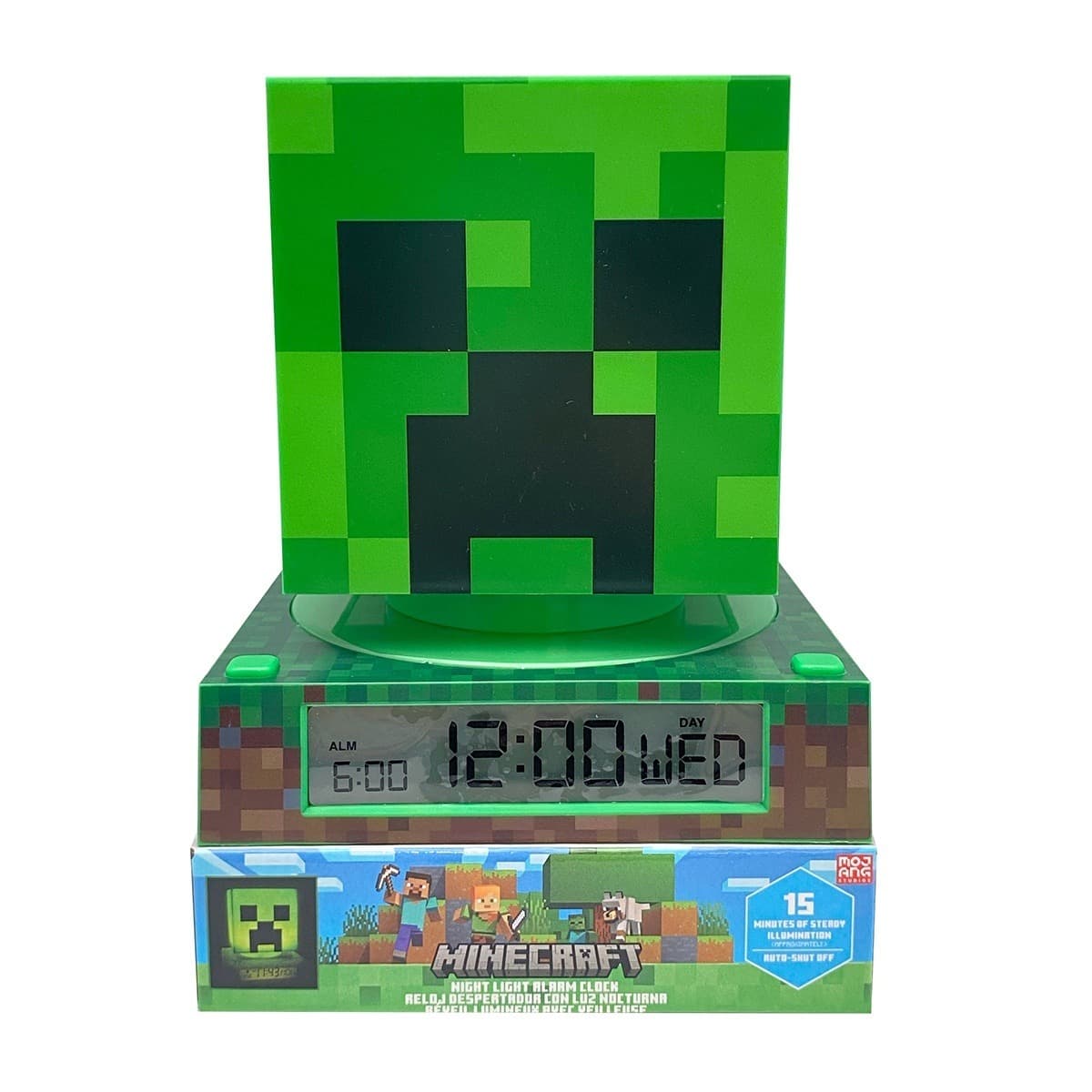 Lampka 3D Minecraft z budzikiem
