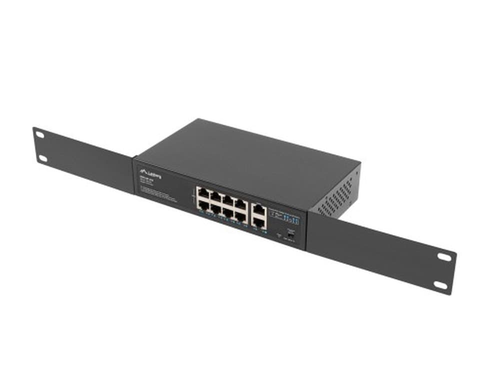 Lanberg Switch PoE+ Rack 8x 100Mb/s PoE+, 2x 1Gb/s