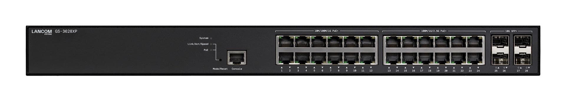 LANCOM GS-3628XP Zarządzany przełącznik L2/L3 2.5G Ethernet 24 porty PoE 1U