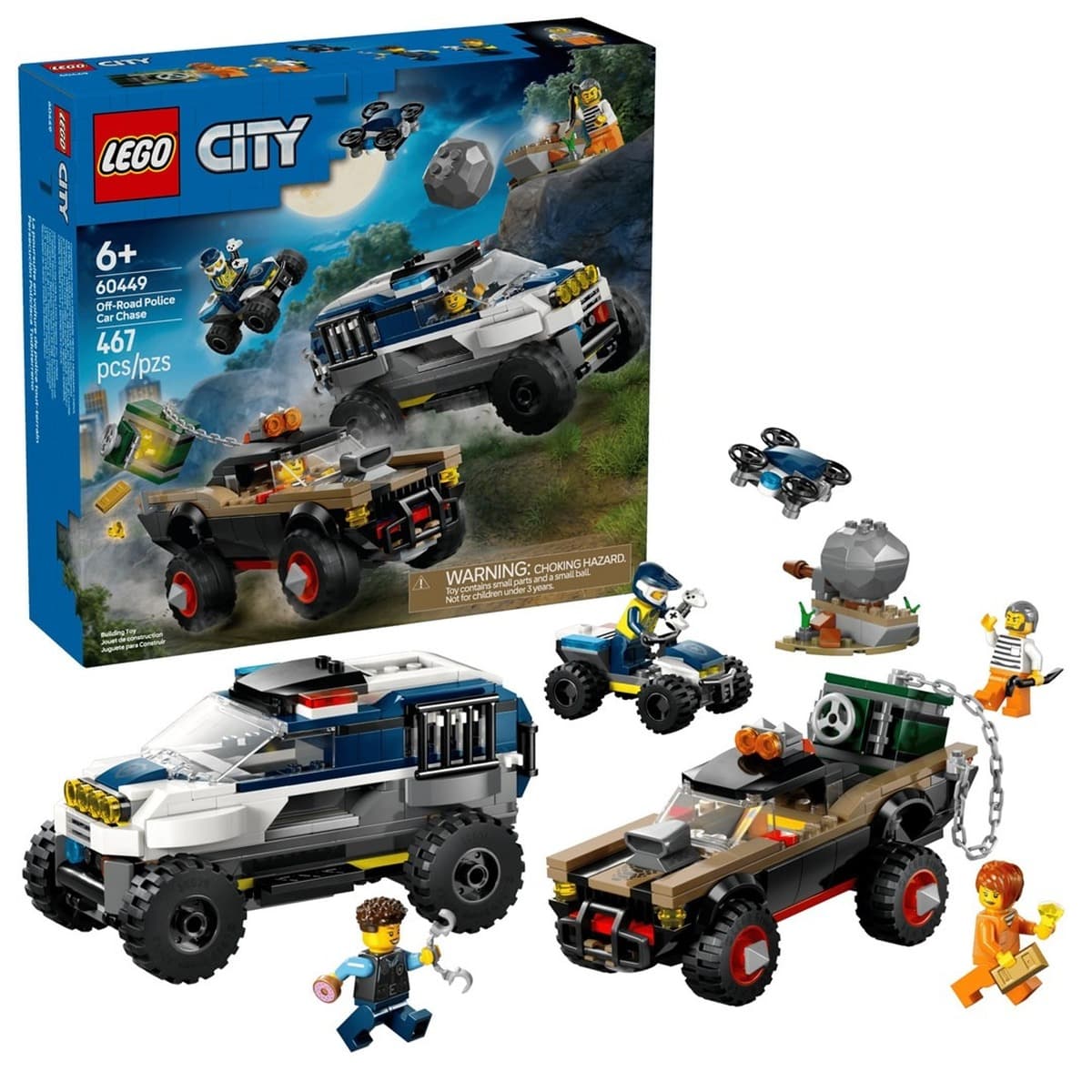 LEGO City 60449 Pościg terenówką policyjną 467 elementów