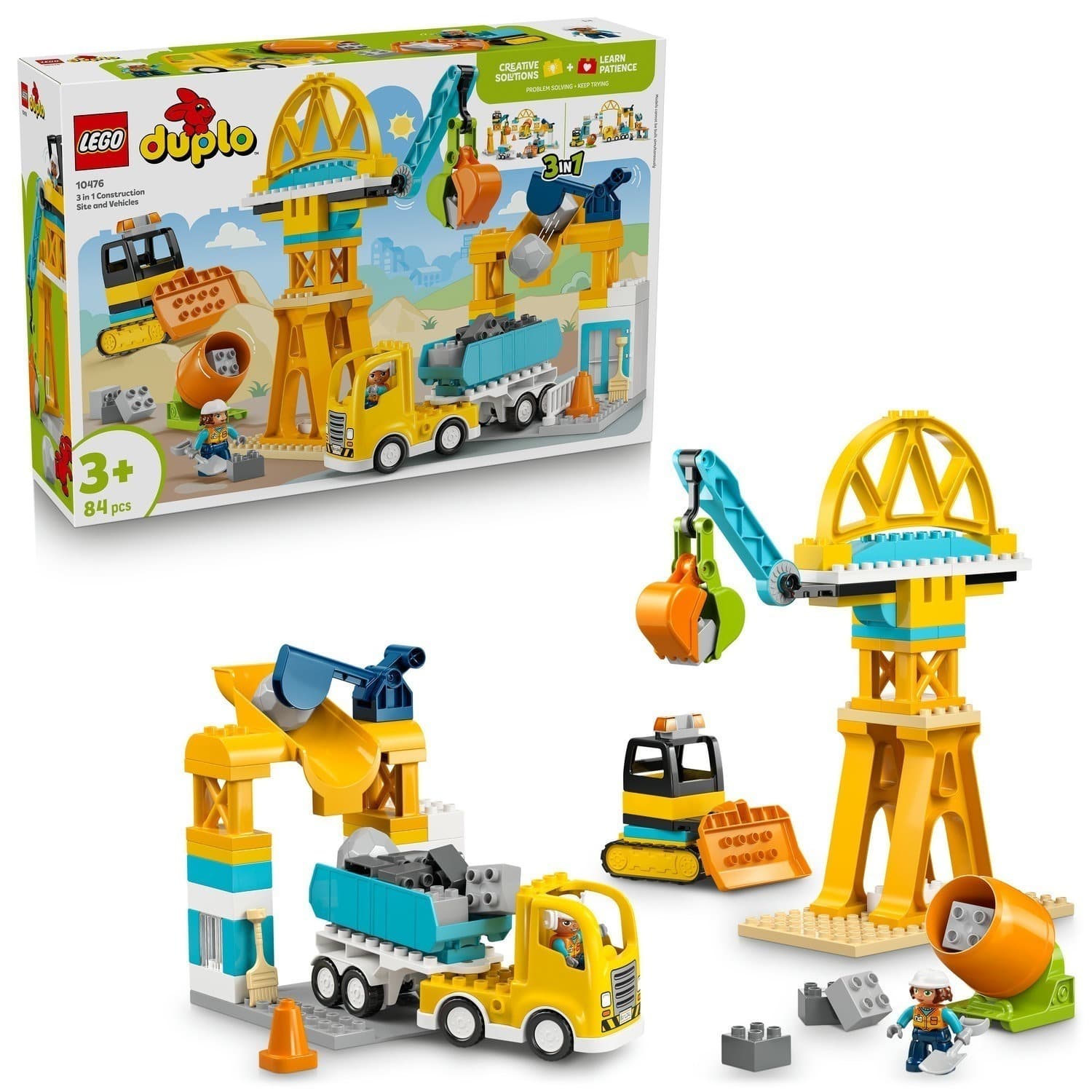 Lego Duplo Plac budowy z pojazdami 3w1 84 elementy