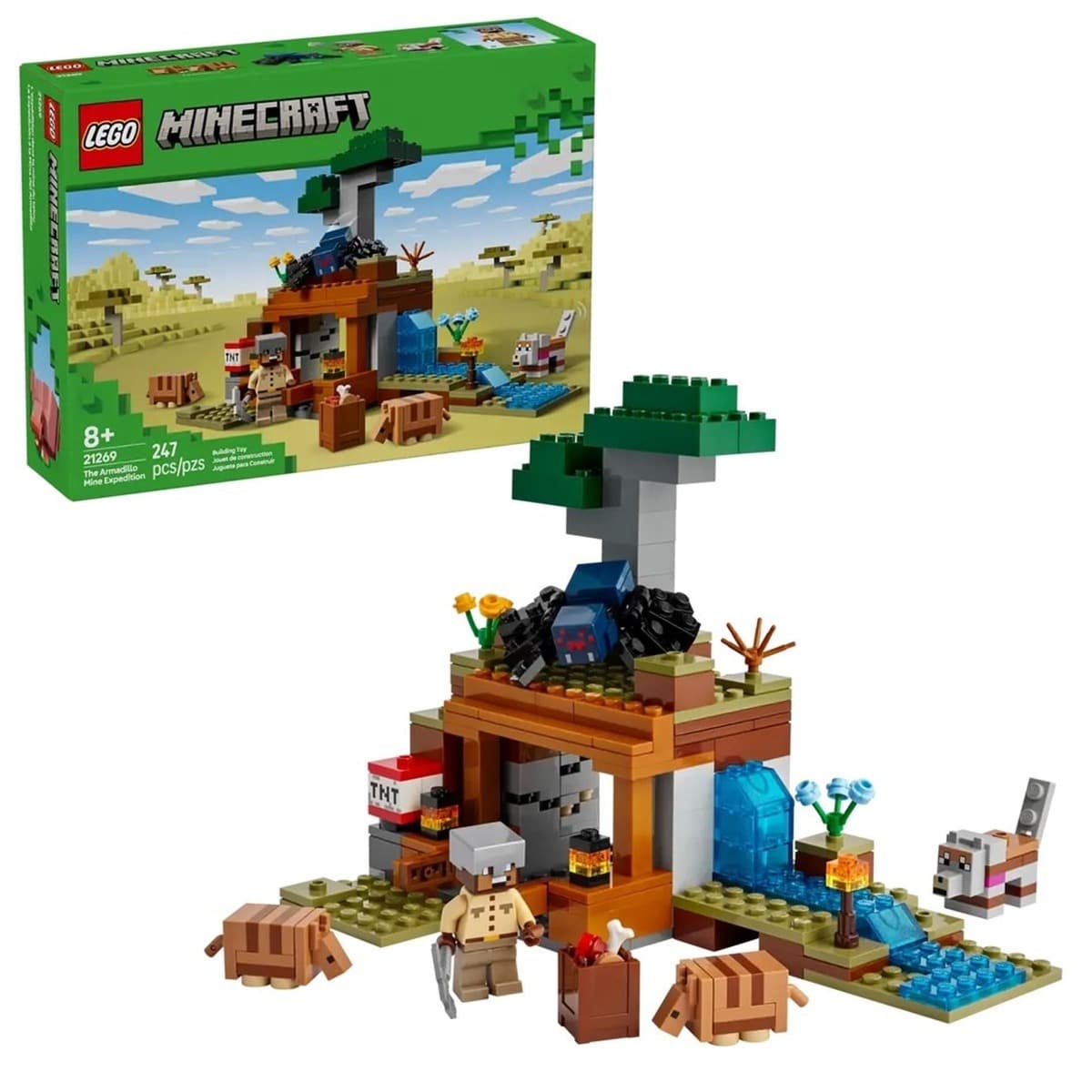LEGO Minecraft Wyprawa do pancernikowej kopalni zestaw konstrukcyjny 247 elementów