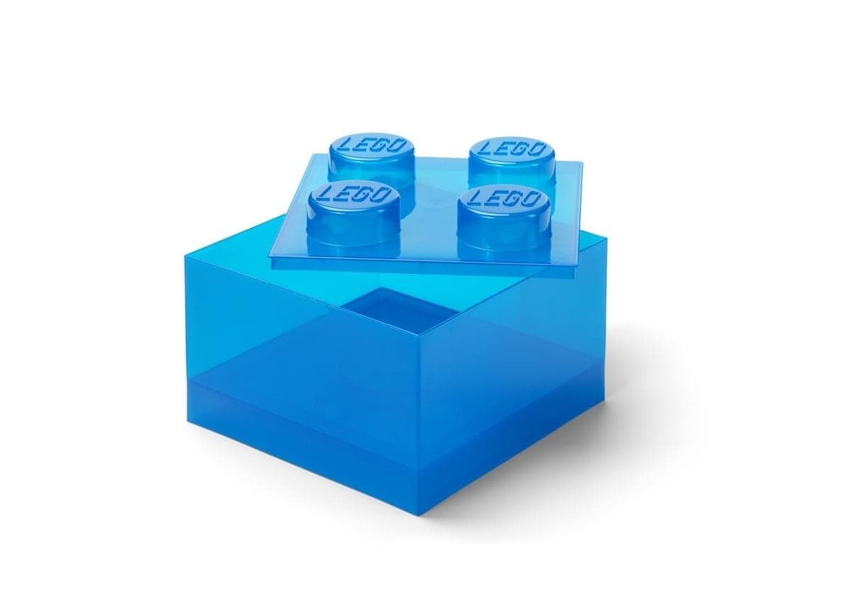 LEGO Pojemnik Klocek Czwórka Transparentny Niebieski
