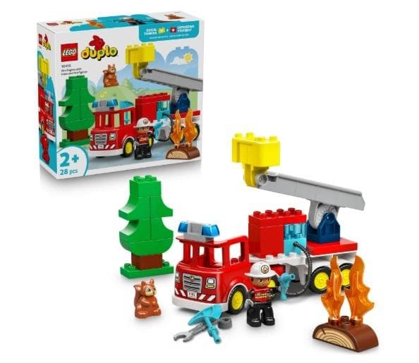 LEGO DUPLO TOWN Wóz strażacki z wężem i figurką strażaka zestaw klocków