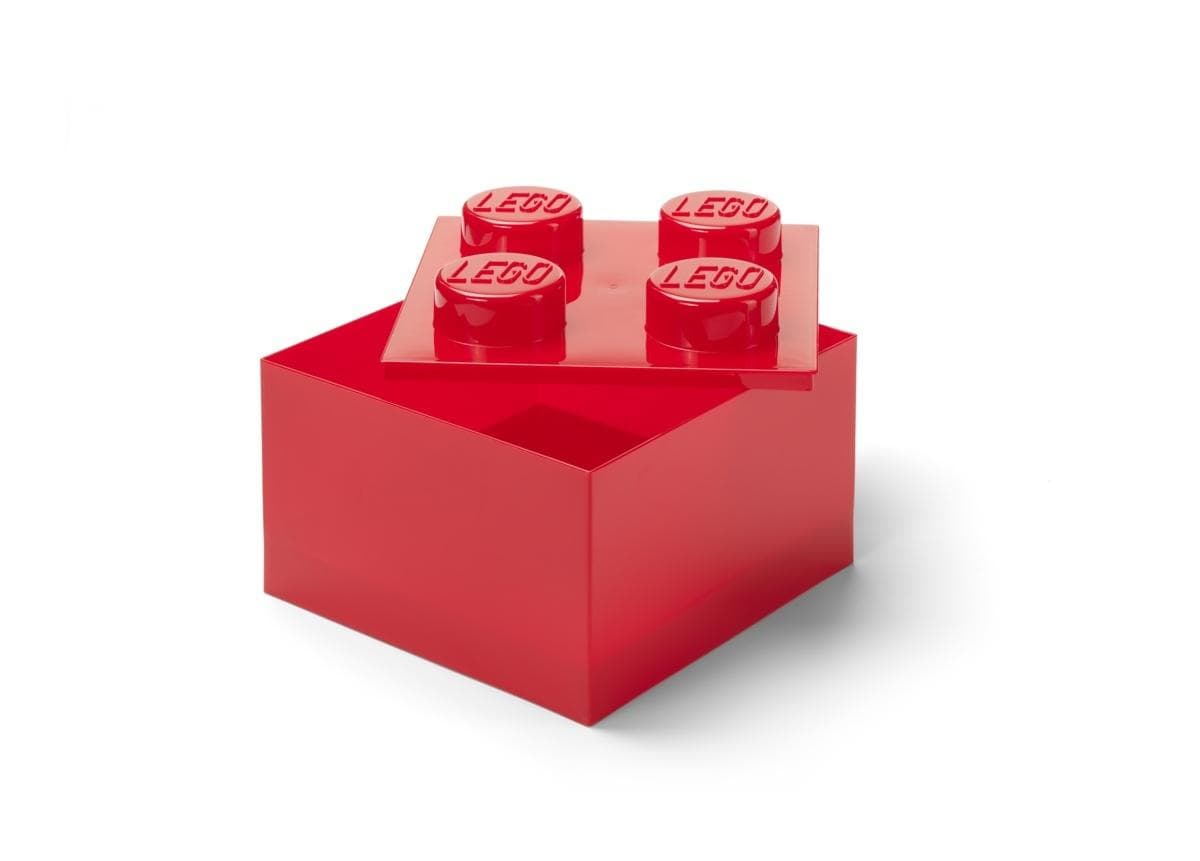 LEGO Pojemnik klocek czwórka transparentny czerwony