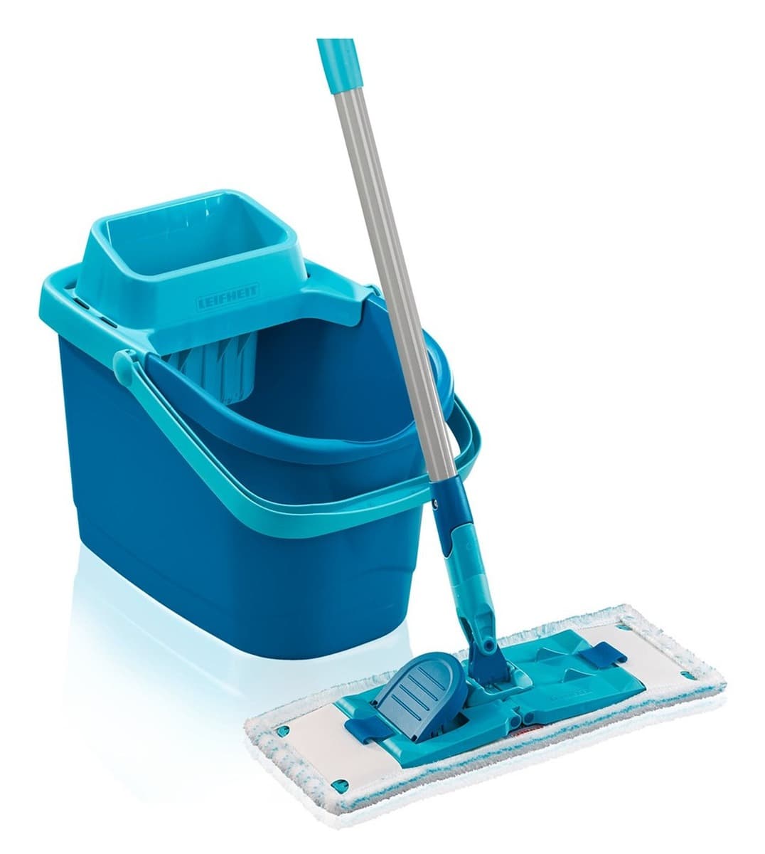 Leifheit 55510 Mop Stal Mikrofibra Zielony - Zestaw do Czyszczenia Podłóg