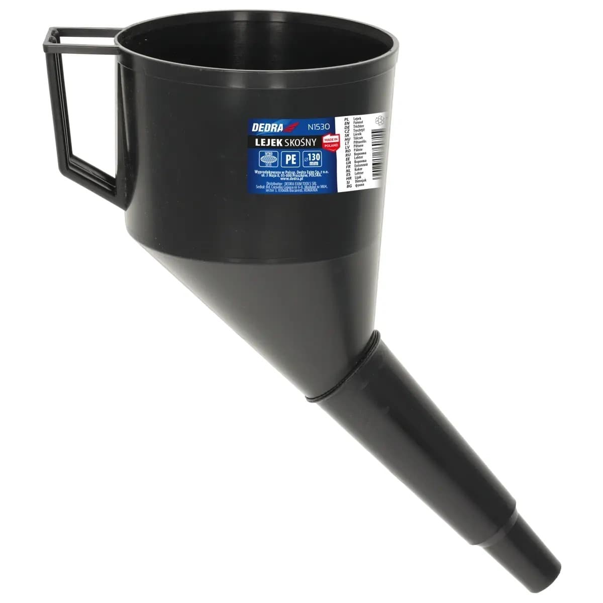 Lejek skośny z sitkiem do odcedzania 130 mm