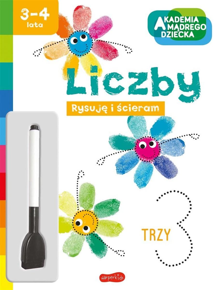 Liczby Akademia Mądrego Dziecka Rysuję i Ścieram