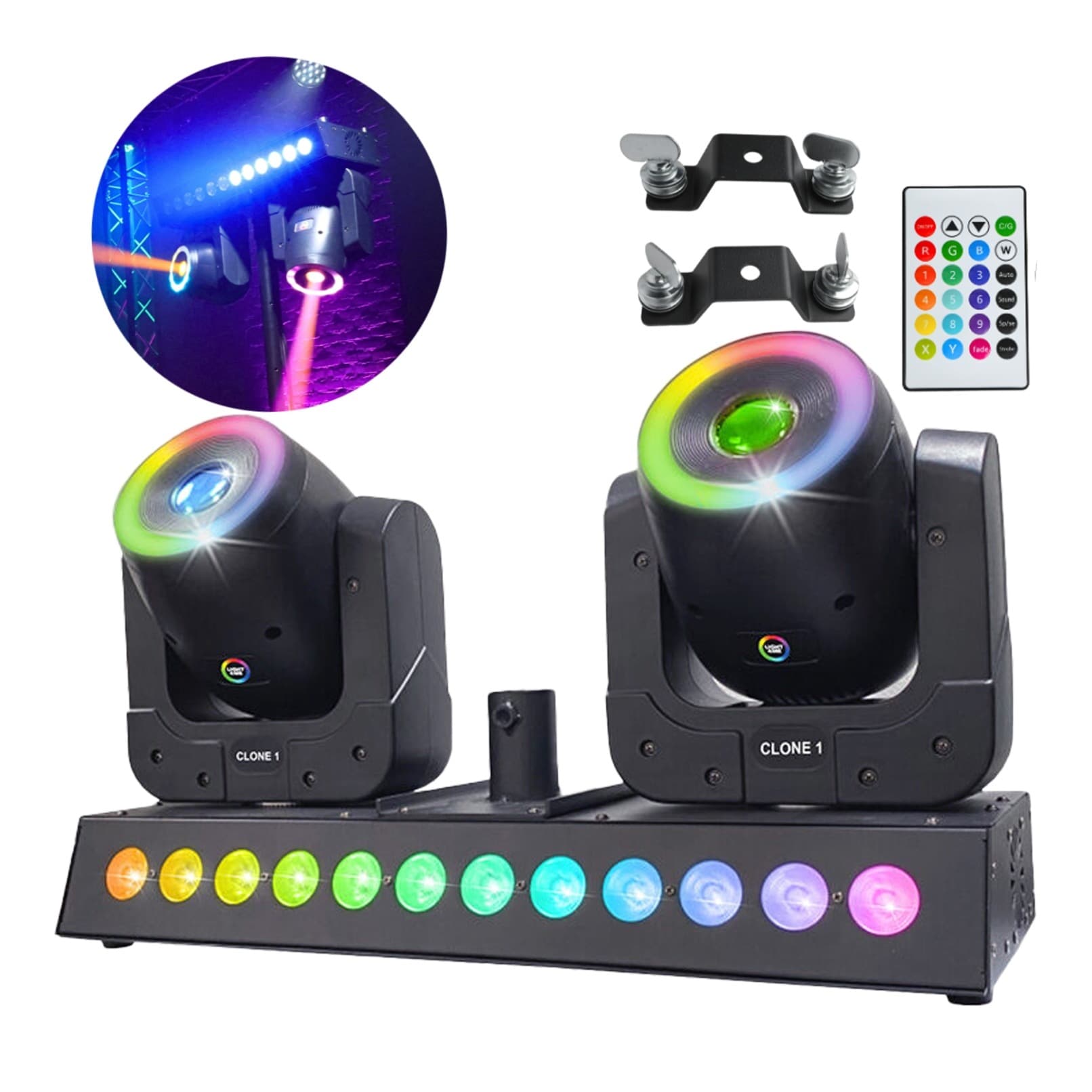 LIGHT4ME CLONE 1 efekt świetlny LED RGBW z 2 głowicami
