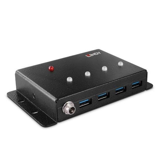 LINDY Hub USB 3.0 z 4 portami w obudowie metalowej