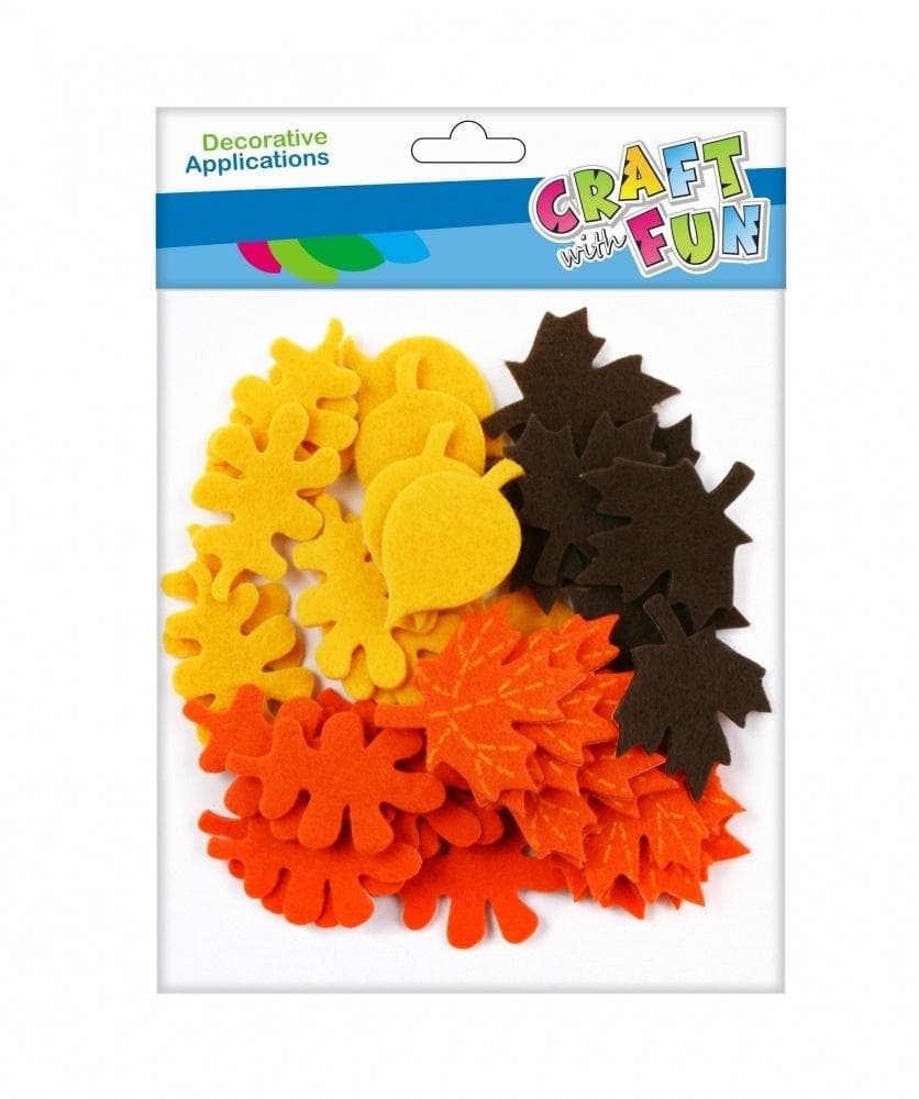 Ozdoby dekoracyjne filcowe Craft With Fun samoprzylepne 45 sztuk