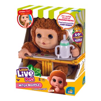 Little Live Pets Interaktywna Małpka Mango Reaguje na Dotyk i Dźwięki