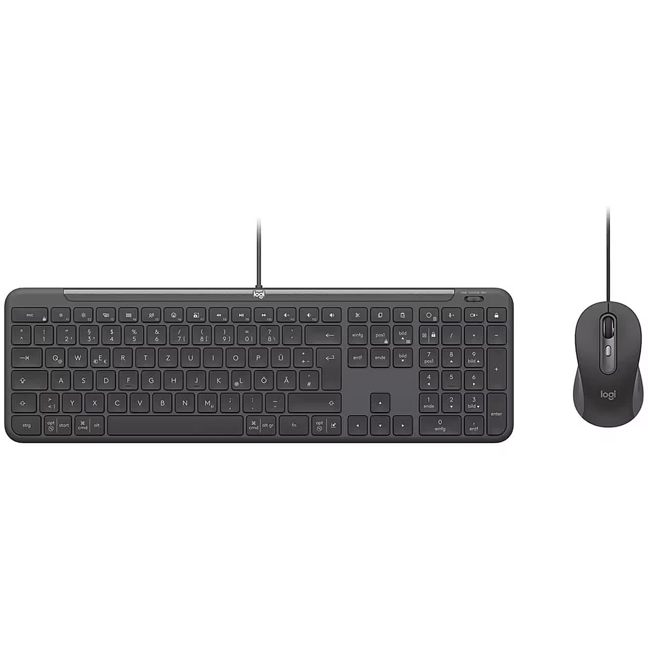 Logitech 920-013343 Klawiatura z Myszką USB QWERTZ Niemiecki Grafitowy