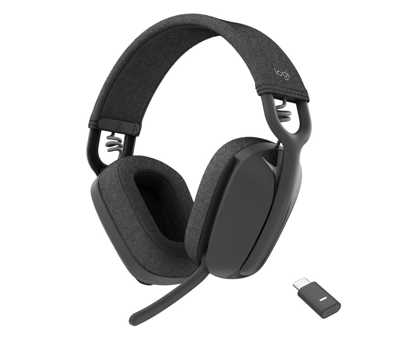 Logitech Zone Vibe Wireless Graphite Zestaw Słuchawkowy Bluetooth z odbiornikiem USB-C, wersja Teams