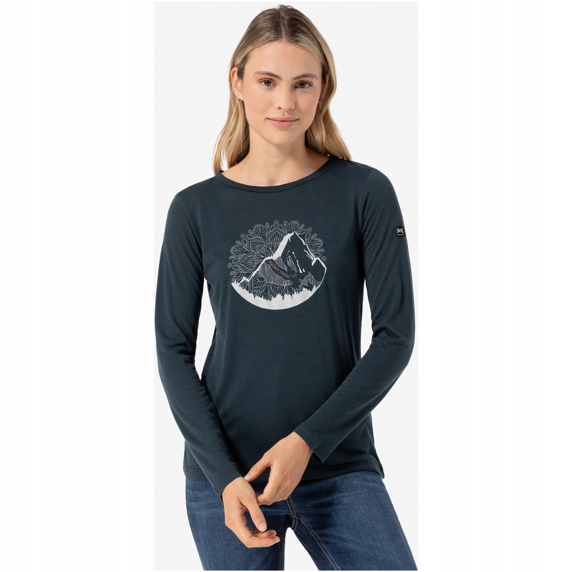 Longsleeve damski Super.natural Tundra175 Ls - jet black, rozmiar L