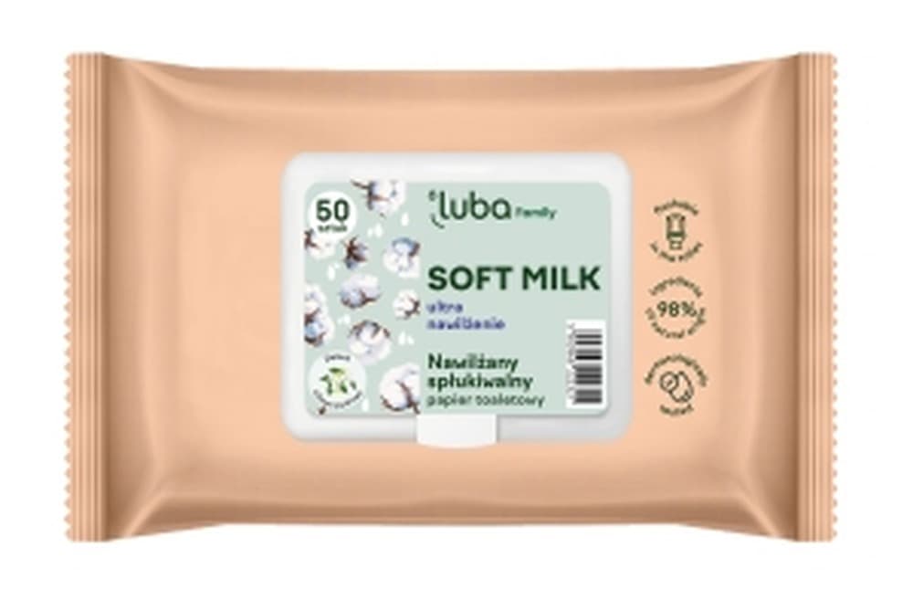 LUBA Papier Toaletowy Nawilżany Soft Milk 50 sztuk