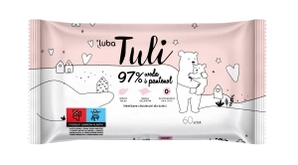 Chusteczki nawilżane Luba Tuli 60 sztuk 97% woda i pantenol
