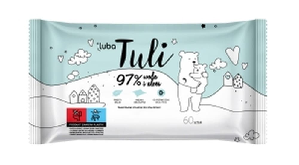 Luba Tuli chusteczki nawilżane dla dzieci 60 sztuk z wodą i aloesem