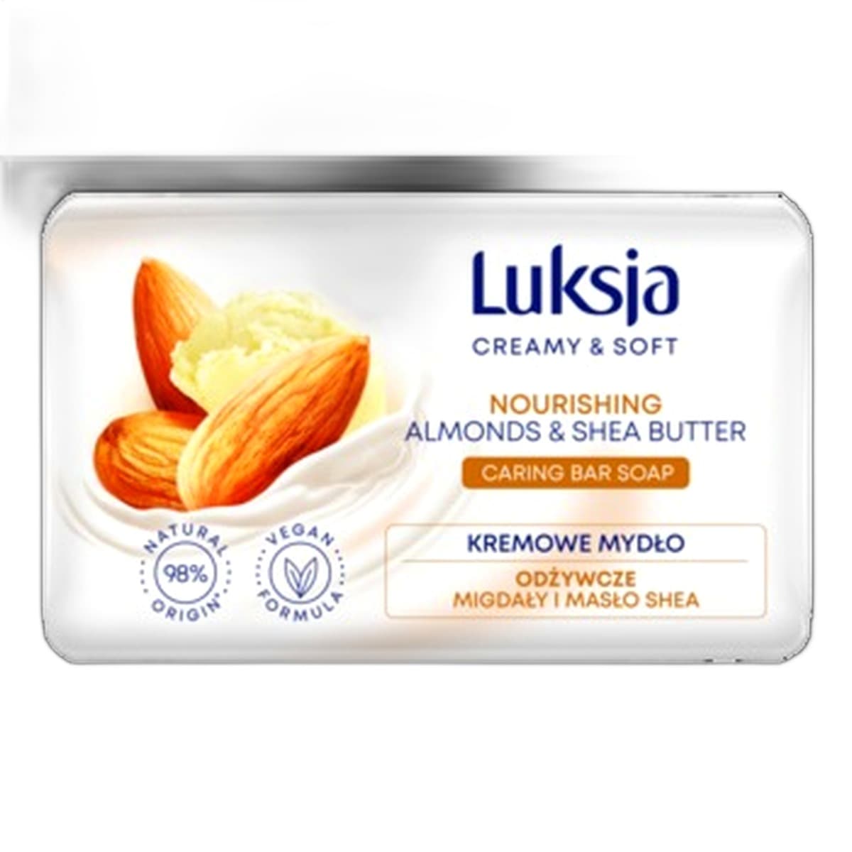 Luksja Creamy & Soft Kremowe mydło w kostce Migdały i Masło shea 90 g