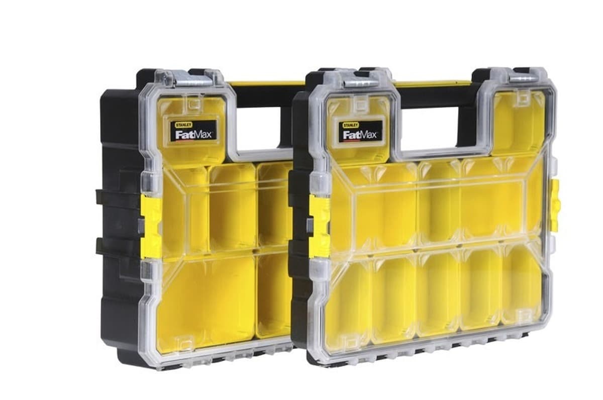 Małe pudełko na narzędzia Stanley 446 x 357 x 116 mm z 10 przegródkami