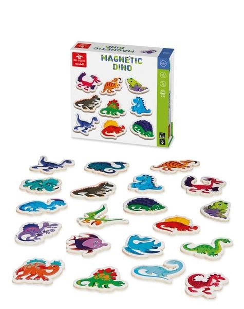 Magnetyczne dinozaury drewniane 20 sztuk