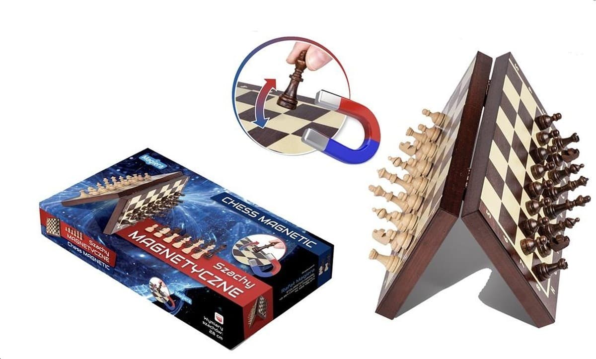 Magnetyczne szachy podróżne 28 cm