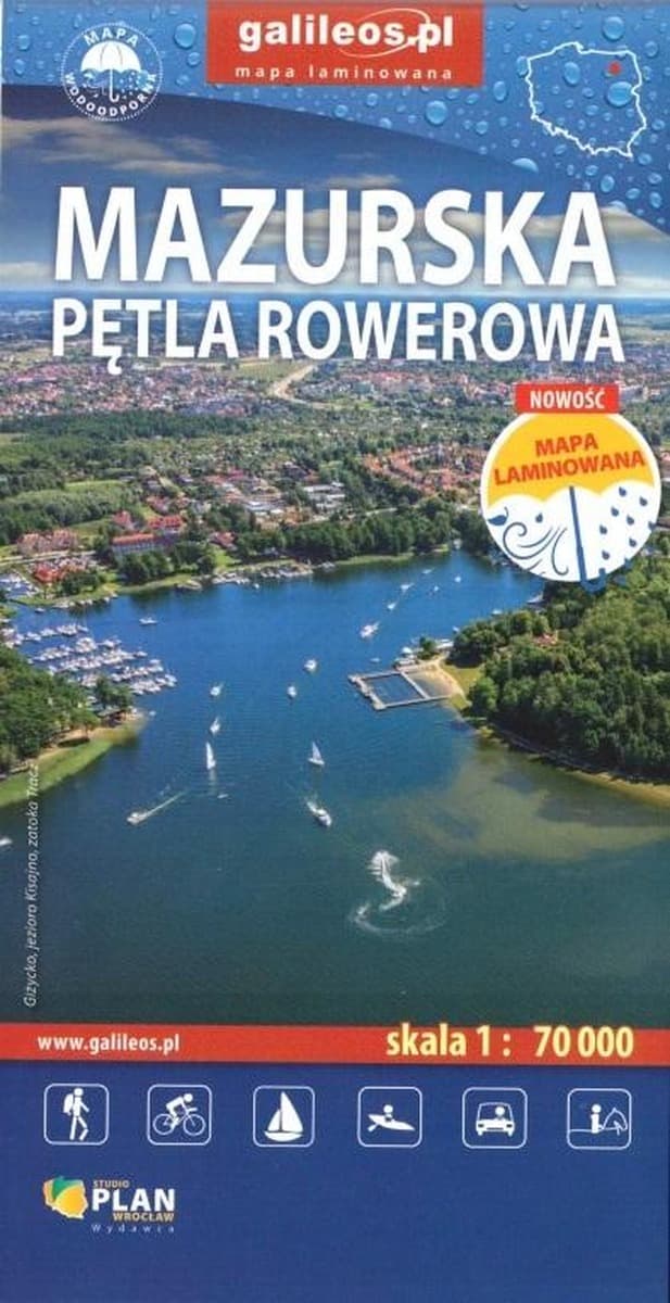 Mapa Mazurska Pętla Rowerowa 1:70 000 - Laminowana