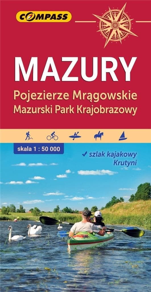 Mapa turystyczna Mazury Pojezierze Mrągowskie 1:50 000
