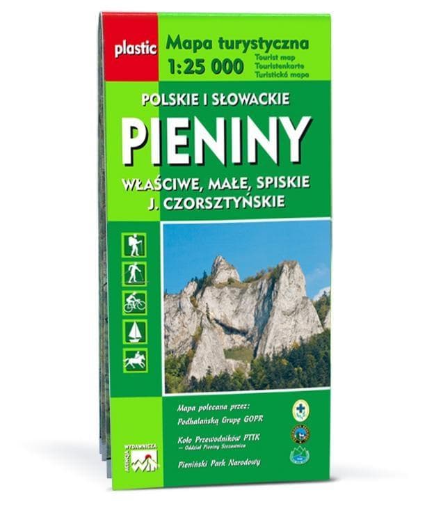 Mapa turystyczna Pieniny Polskie i Słowackie - szlaki, trasy i atrakcje