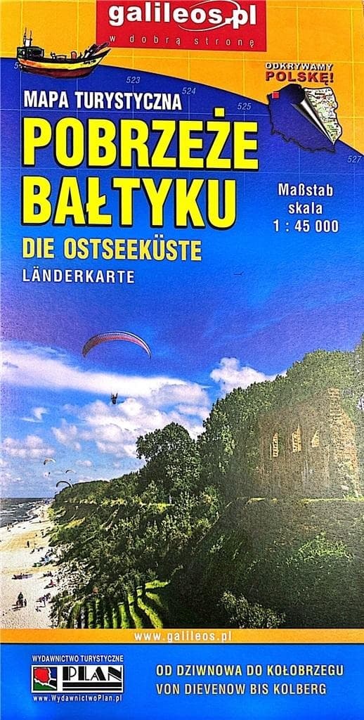 Mapa turystyczna Pobrzeże Bałtyku 1:45 000