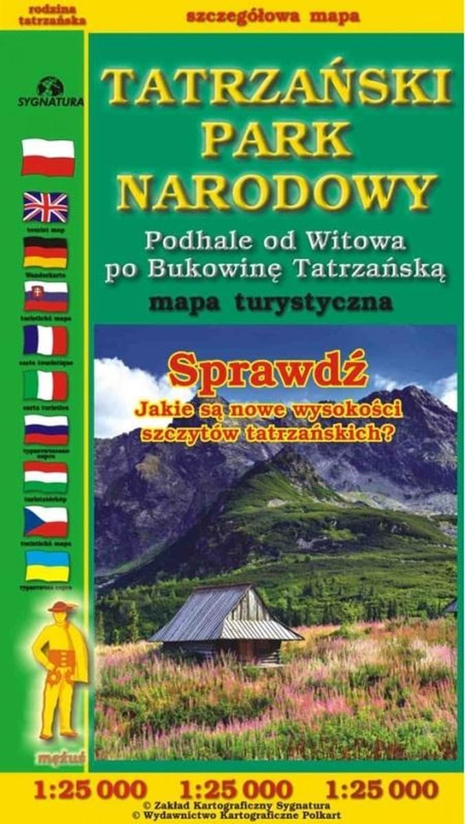 Mapa turystyczna Tatrzańskiego Parku Narodowego 1:25 000