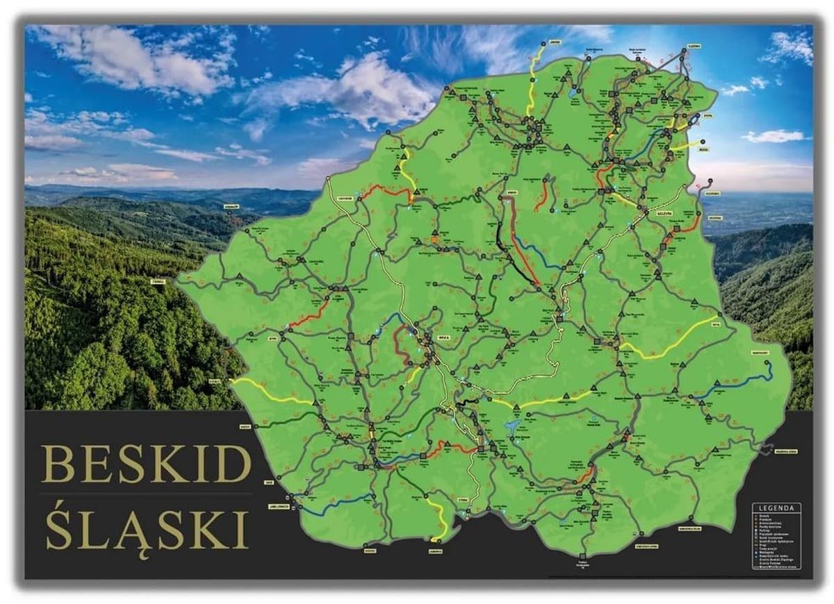 Mapa zdrapka Beskid Śląski Polskie Góry