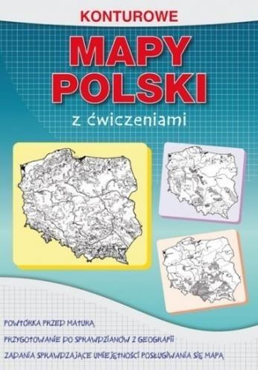 Mapy Polski Konturowe z ćwiczeniami 2018 dla dzieci Karol Tomczyk