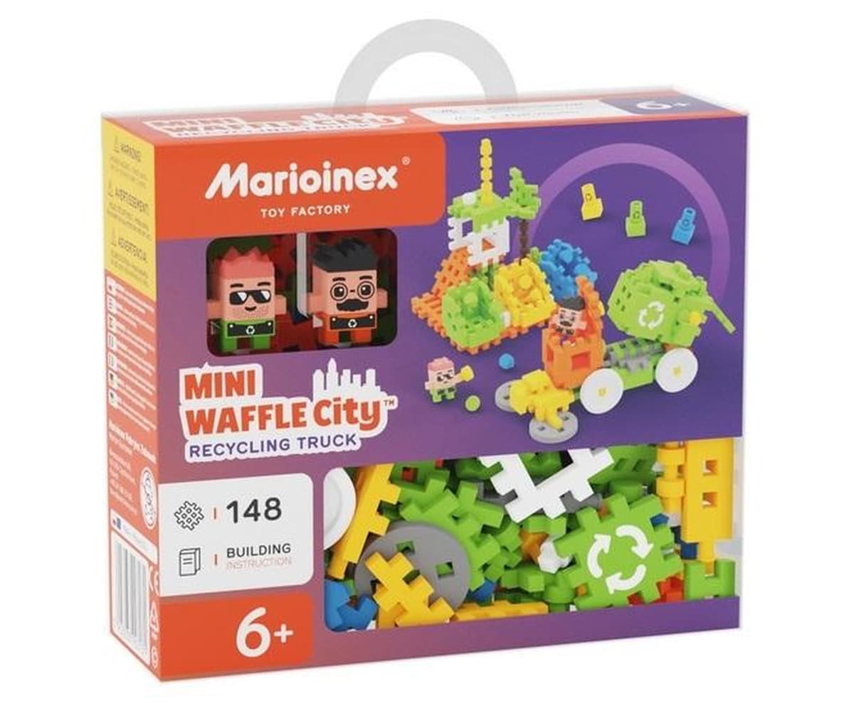 Marioinex Klocki Konstrukcyjne Mini Waffle City Śmieciarka 148 el