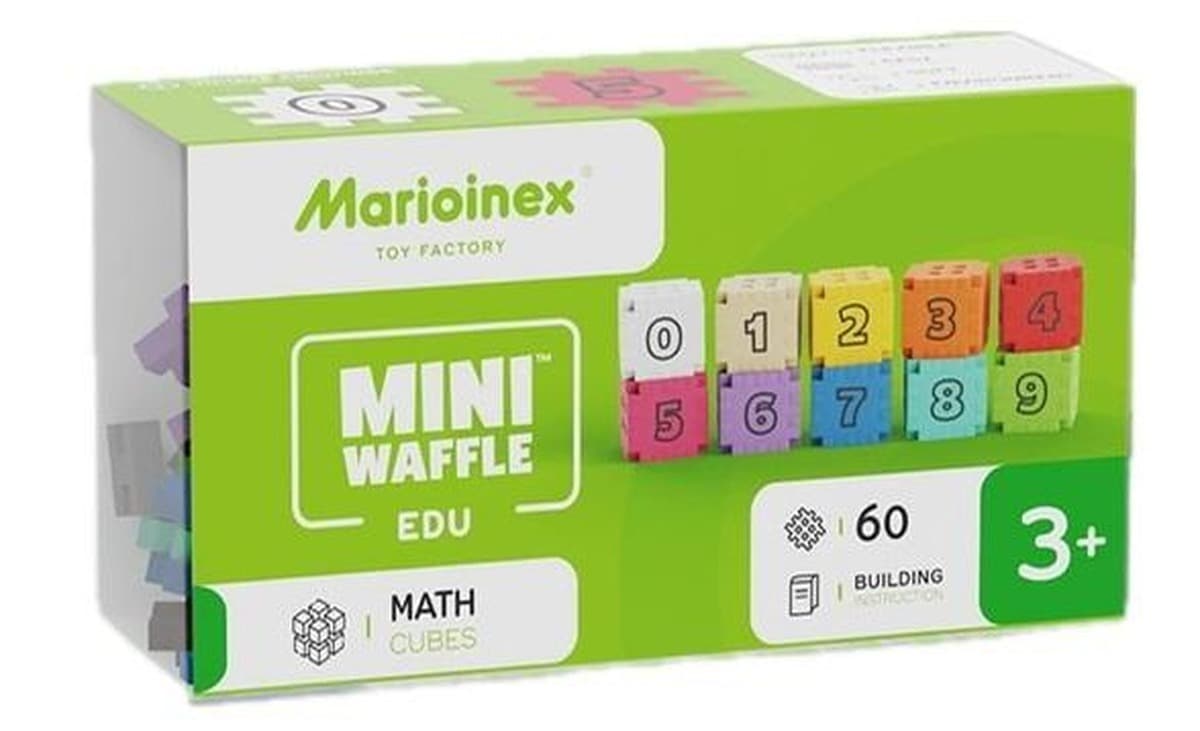 Marioinex Klocki Konstrukcyjne Waffle Mini Edu Kostki Matematyczne 60 el